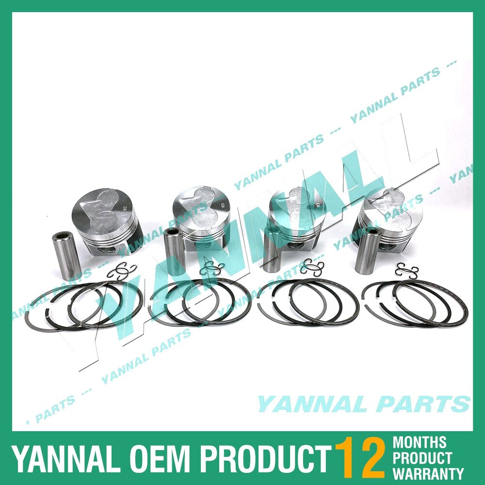 4-piece piston with piston rings + 0.5 mm for Kubota V2003 engine (oversized)