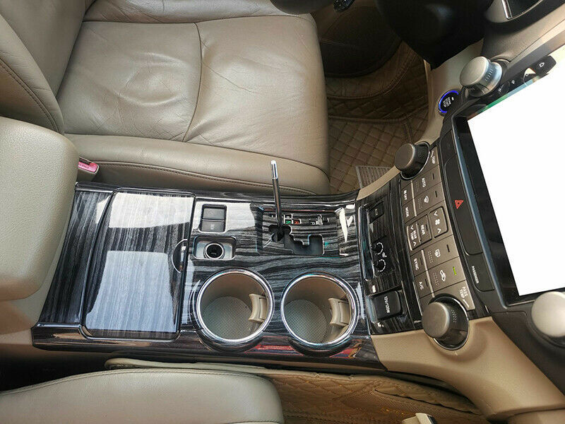 for Toyota Highlander 2008-2013 Black Wood Grain Console Gear Shift Panel Trim