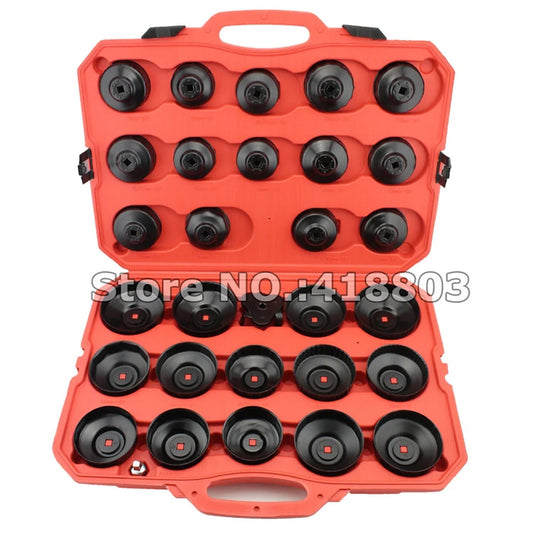 30-piece professional automotive tool cup-type oil filter wrench and oil filter removal kit