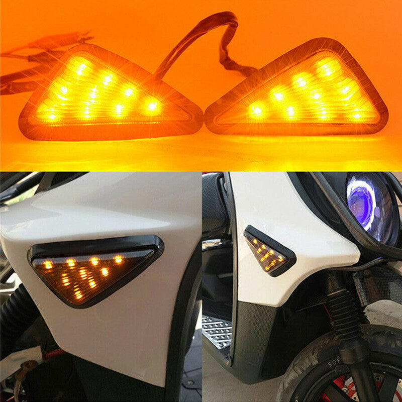 2X Smoke Motorcycle Flush Mount Turn Signal LED Light Indicator for Honda for Suzuki