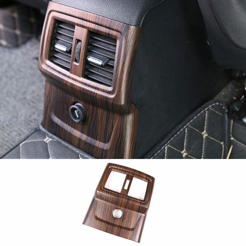 for BMW X1 2016-19 Pine Wood Grain Rear Air Outlet Anti-Kick Panel Vent Trim 1P