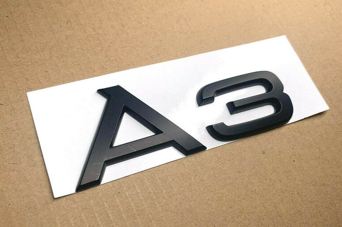 for Audi A3 rear badge boot, trunk sticker, badge logo, nameplate, matte black
