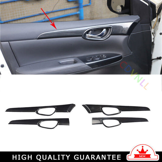 Middle Console Dashboard Strip Trim 4 for Nissan Sentra 2013-2019 Carbon Fiber