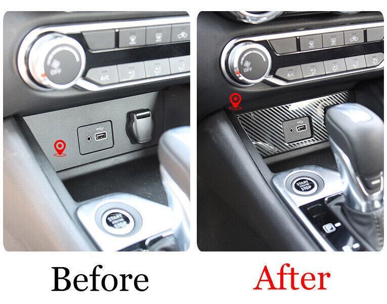 for Nissan Sentra 20-22 Steel Carbon Fiber Middle Console Cigarette Lighter Trim