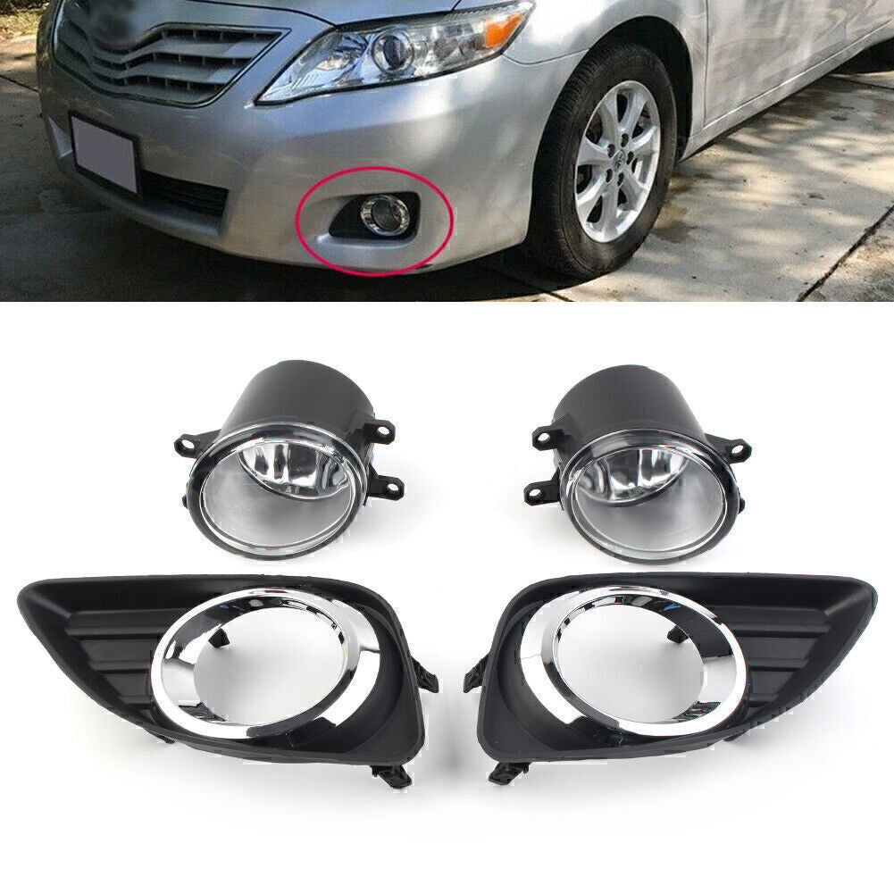 for Toyota for Camry 2010-11 Fog Light Bumper Lamp Cover+Wiring Harness+Switch 2x