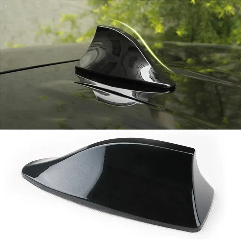Car Roof Shark Fin Decorative Aerial Radio Signal Antenna Cover Sticker Black
