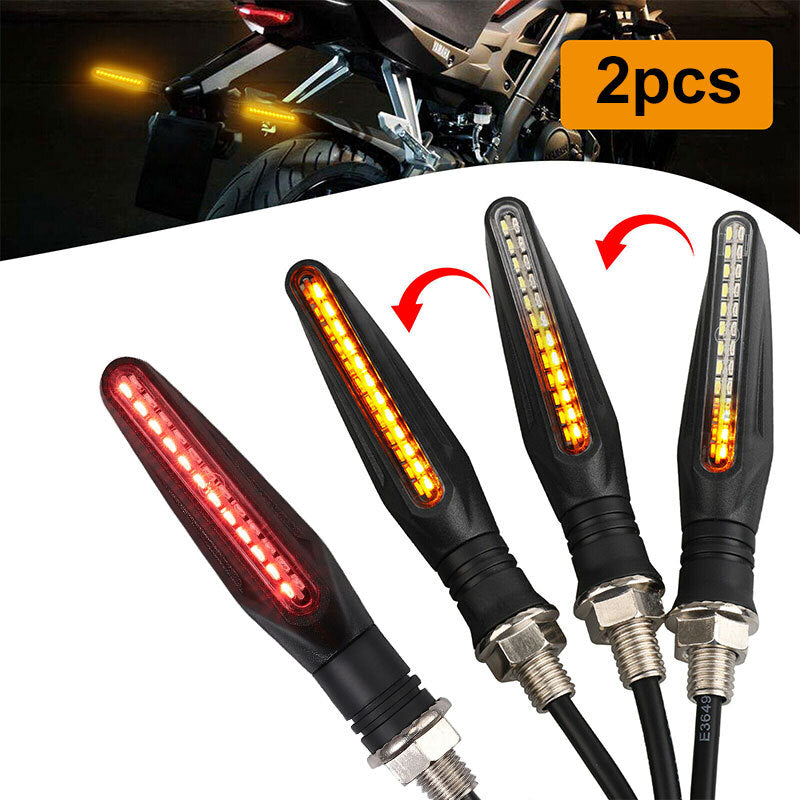 2x Rear Sequential Flowing 24 LED Tail Turn Signal Brake Indicator Lights Lamp