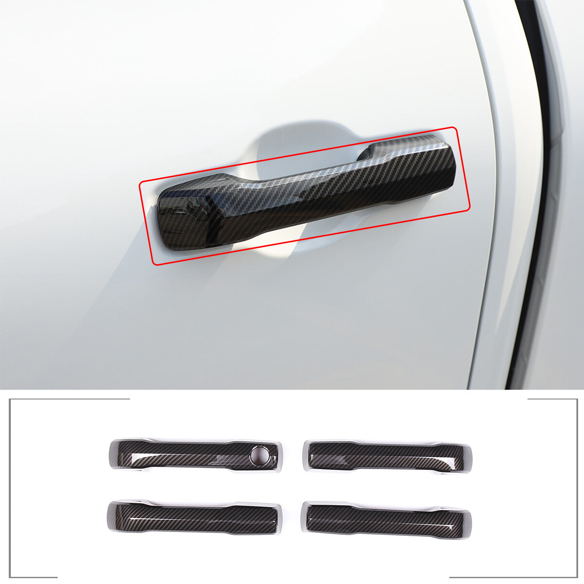 ABS carbon fiber cigarette lighter switch trim frame for Toyota Tacoma 2015 - 2020