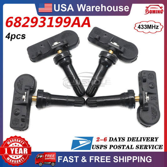 Set of 4X 68293199AA TPMS Tire Pressure Sensor For 2019-2022 for Dodge for Ram 1500 DT