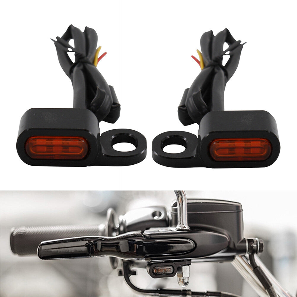 2x LED Front Turn Signal Light Run Indicator Lamp for BMW R18 Black Amber Lens