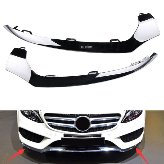 PAIR LH RH FRONT BUMPER CHROME MOULDING TRIM for MERCEDES W205 C220 C250 C300