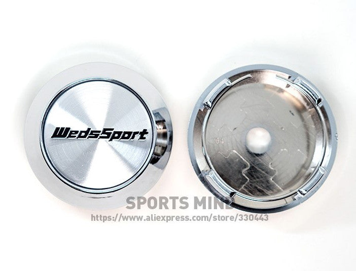 4x64mm WedSport Chrome Alloy Badge Wheel Center Cover Hub Cover Rim Cover TE37