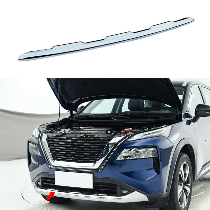 for Nissan 2021-2023 Rogue Chrome Front+Rear Bumper Molding Cover Trims Strip 2P