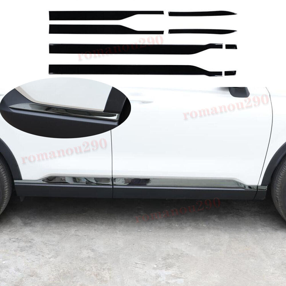 8P for Honda CR-V 2023-2024 Steel Black Chrome Door Body Side Molding Cover Trim