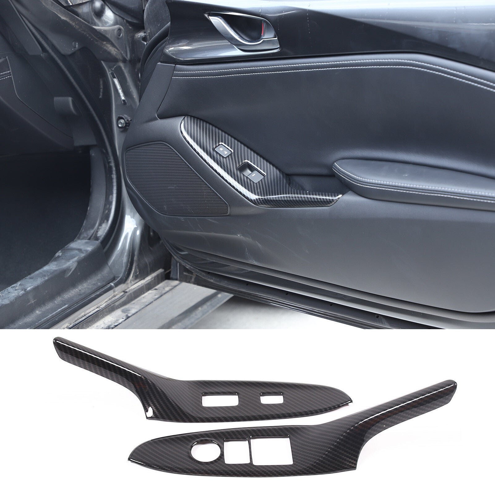ABS glossy black rearview mirror deflector for Corvette C8 20-24