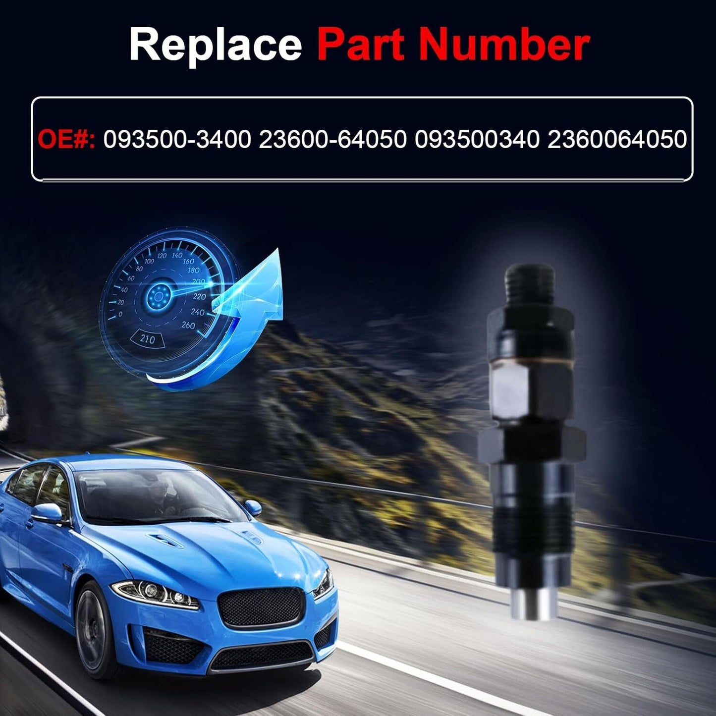 6Pcs Diesel Fuel Injector 093500-3400 / 23600-64050 for Toyota Landcruiser 1HZ