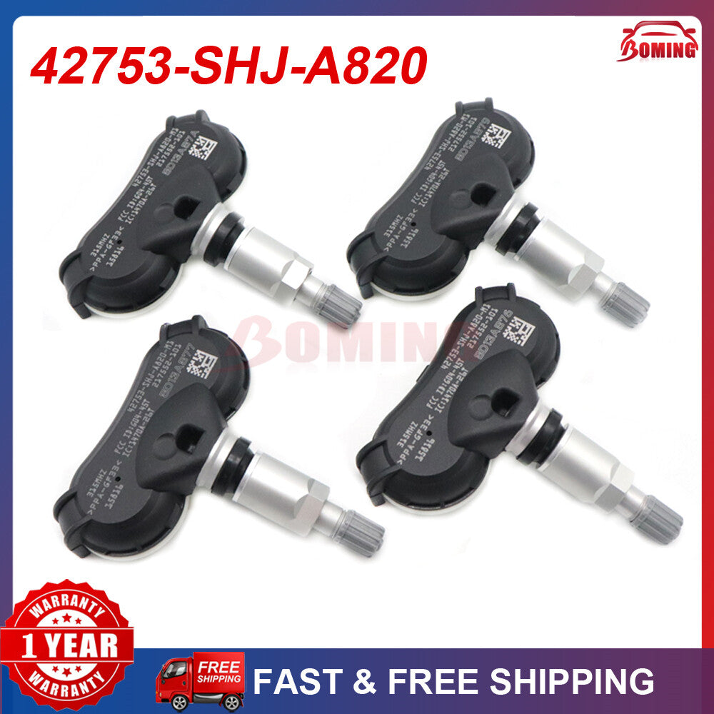 4x New 42753-SHJ-A820-M1 TIRE PRESSURE SENSOR TPMS For 08-10 Odyssey 08 Element