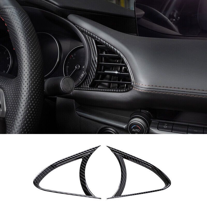 for Mazda 3 Axela 2020-22 ABS Carbon Fiber Dashboard Air Outlet Vent Cover Trim