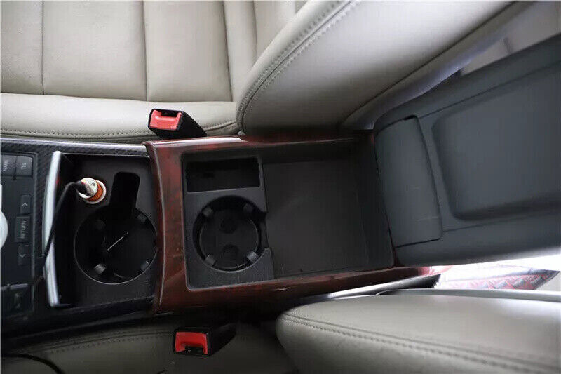 for Audi A6 2008-2011 Brown Wood Grain Gear Water Cup Holder Frame Cover Trim 1P