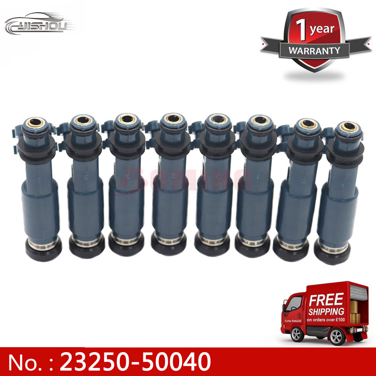 8-piece 23250-50040 fuel connector for injectors 2000-2004 suitable for Toyota Tendera 4.7L V8