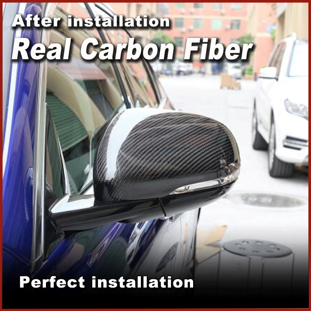 2xCarbon Fiber Side Door Mirror Cover Cap Add-On for Jaguar XE XEL XF XFL XJ XK