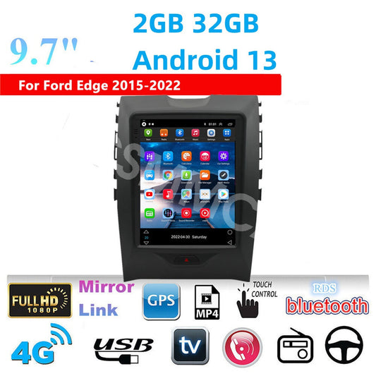 For Apple Carplay Car Stereo Radio Android13 GPS BT Fit for Ford Edge 2015-2022