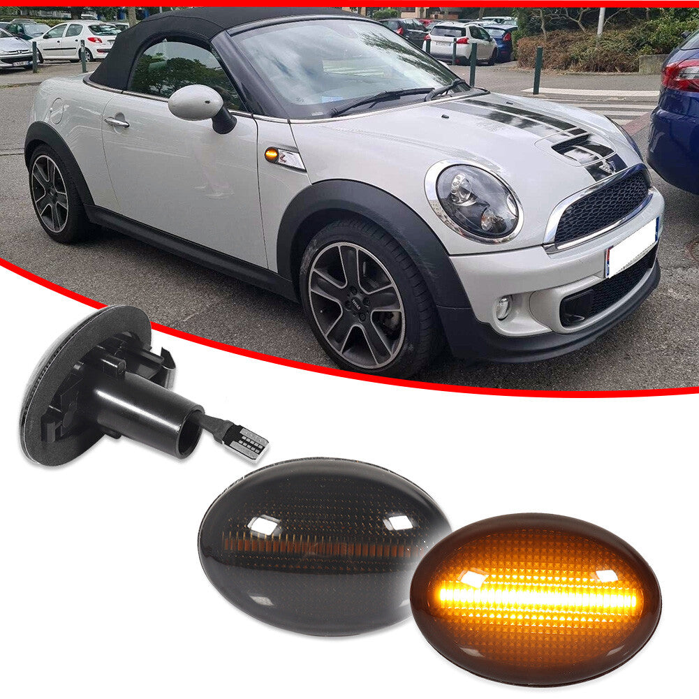 Smoke Lens Amber LED Mudguard Side Marker Light for Mini Cooper R55 R56 R57 R58 R59