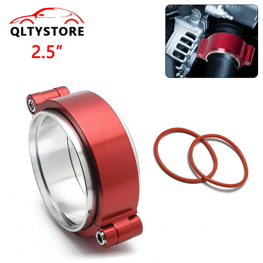 2.5 63mm Aluminum Quick Release V-Band Clamp for Intake Intercooler Pipe Red