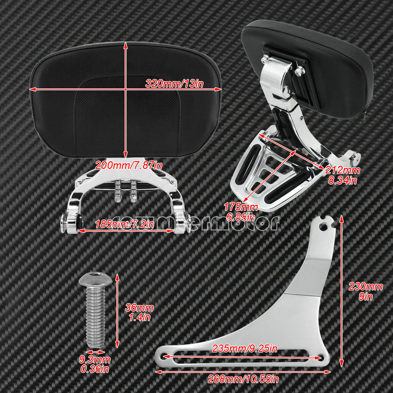 Multi-Purpose Driver  Passenger Backrest Fit for Harley Softail Fatboy 2018-20