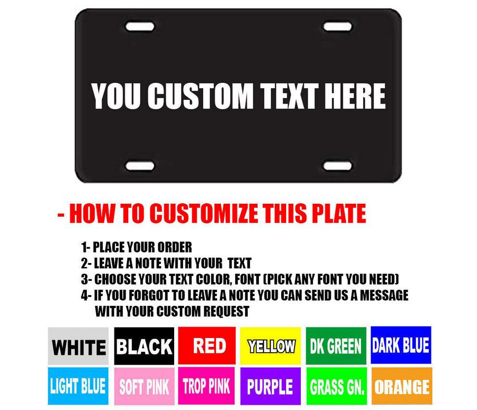 Car license plate cover, rear boot, trunk custom text, black, suitable for Toyota .