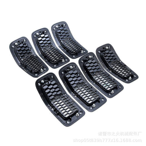 7x Chrome Radiator Grille Cover Inserts Trim for Jeep Cherokee 14-18 68138335AB