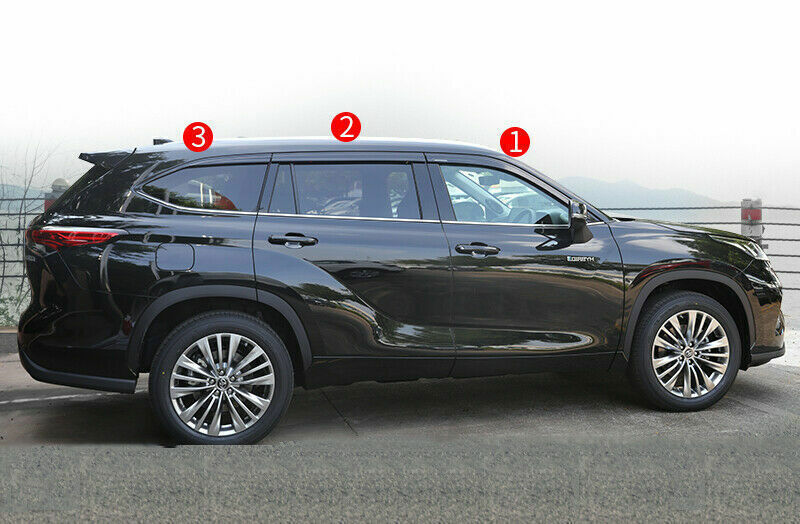 6P for Toyota Highlander 2020-2024 Smoke Window Visor Vent Shades Sun Rain Guard