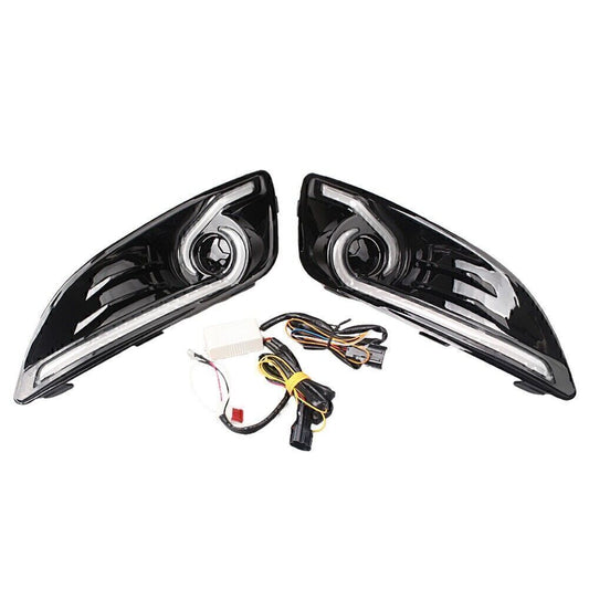 2X Car Fog DRL LED Daytime Running Light W/Turn Signal for Ford Fiesta 2013-15