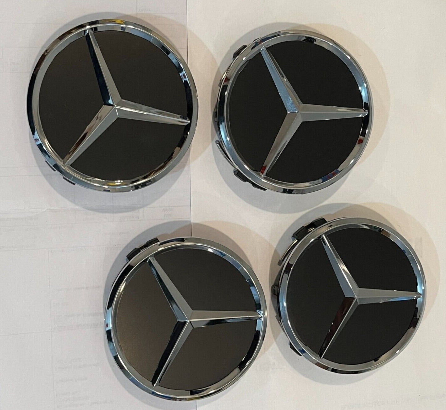 for MERCEDES-BENZ 75mm AMG WREATH 4-piece wheel center cap set
