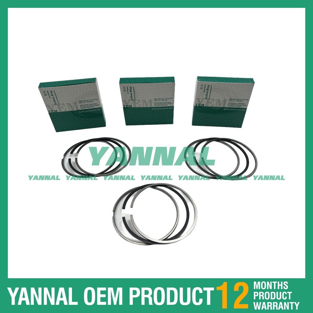 3X Piston Rings STD for Yanmar 3TNE74 Engine 2210 4110 1435 Tractors