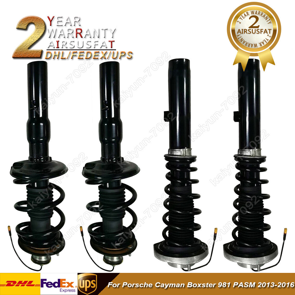 4x Front Rear Shock Strut Assemblys for Porsche Cayman 981 w/PASM 13-16