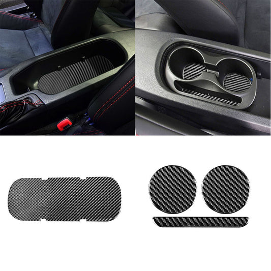4x Carbon Fiber Rear Cupholder Kit Cover Trim for Toyota 86 for Subaru BRZ 2016-2020