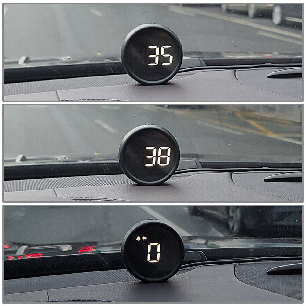 Digital GPS Speedometer Head Up Display MPH/KM Overspeed Tired White Alarm