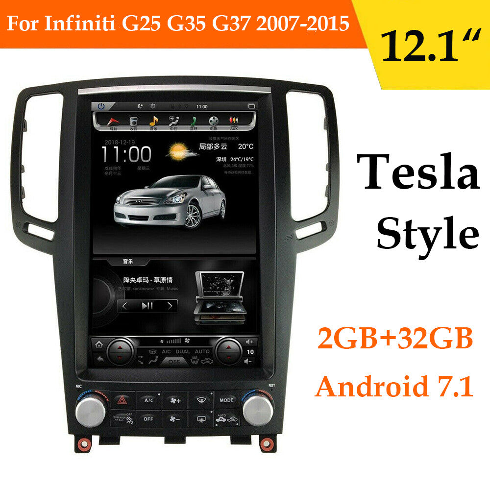 12.1 Android Car GPS Radio for Tesla Vertical Screen for Infiniti G35 G37 2007-2015
