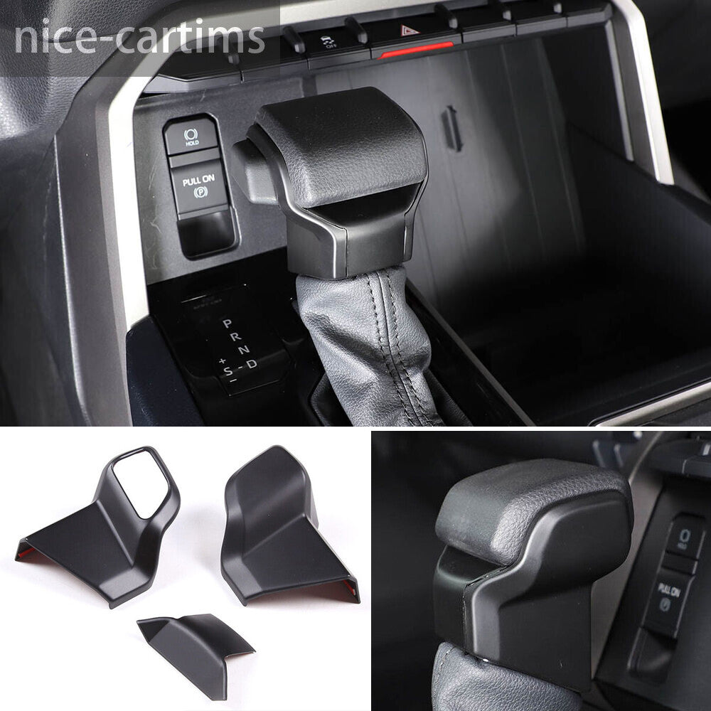 3¡ÁMatte Black ABS Gear Shift Knob Head Cover For Toyot@Tudr@/Sequoia 2022-23
