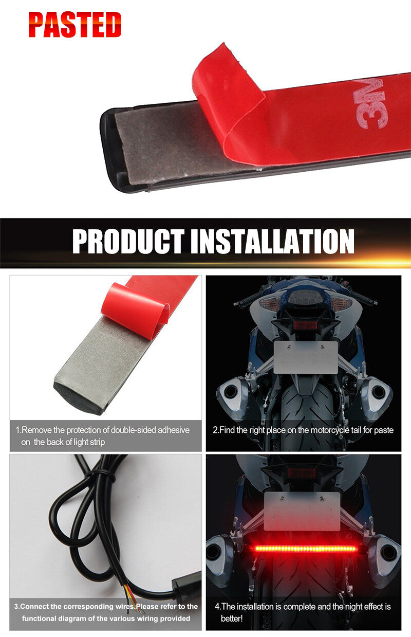 48 LED light strip for motorcycle logo steering brakes, suitable for Niva all-terrain vehicles.