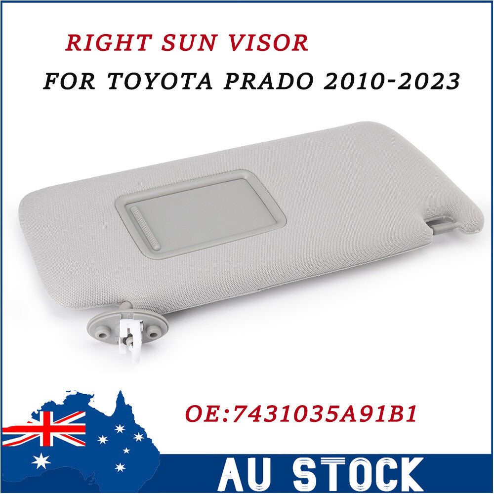 1X 74310-35A91-B1 Right Driver Side Gray Sun Visor for Toyota Prado 2010-2023 AU