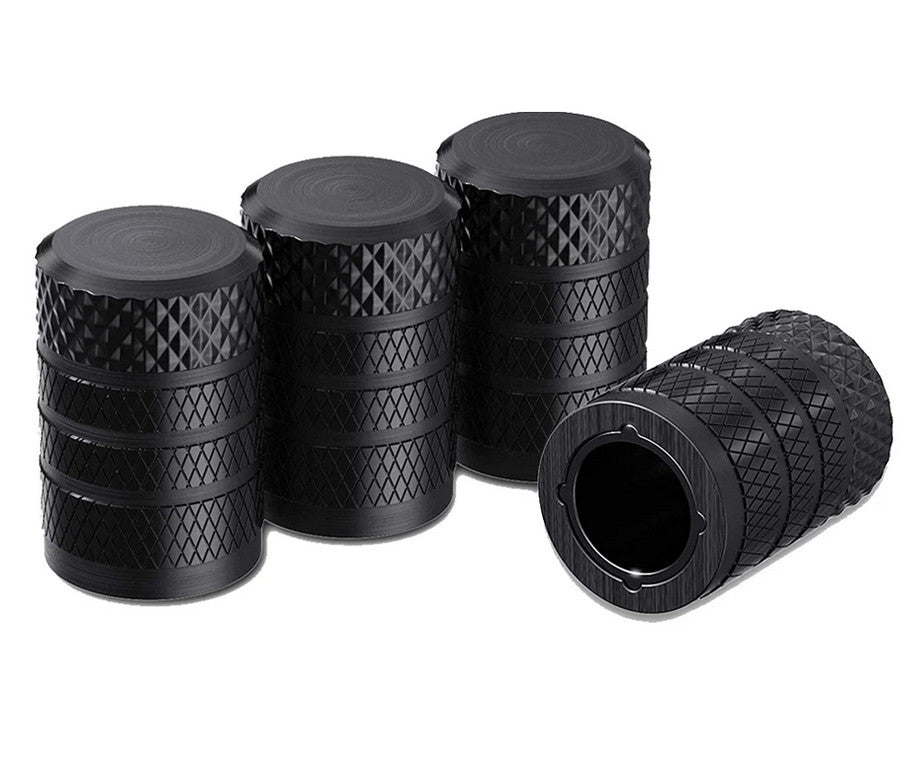 8-piece car tire valve cover rod air dust cover, black, universal, suitable for Toyota .