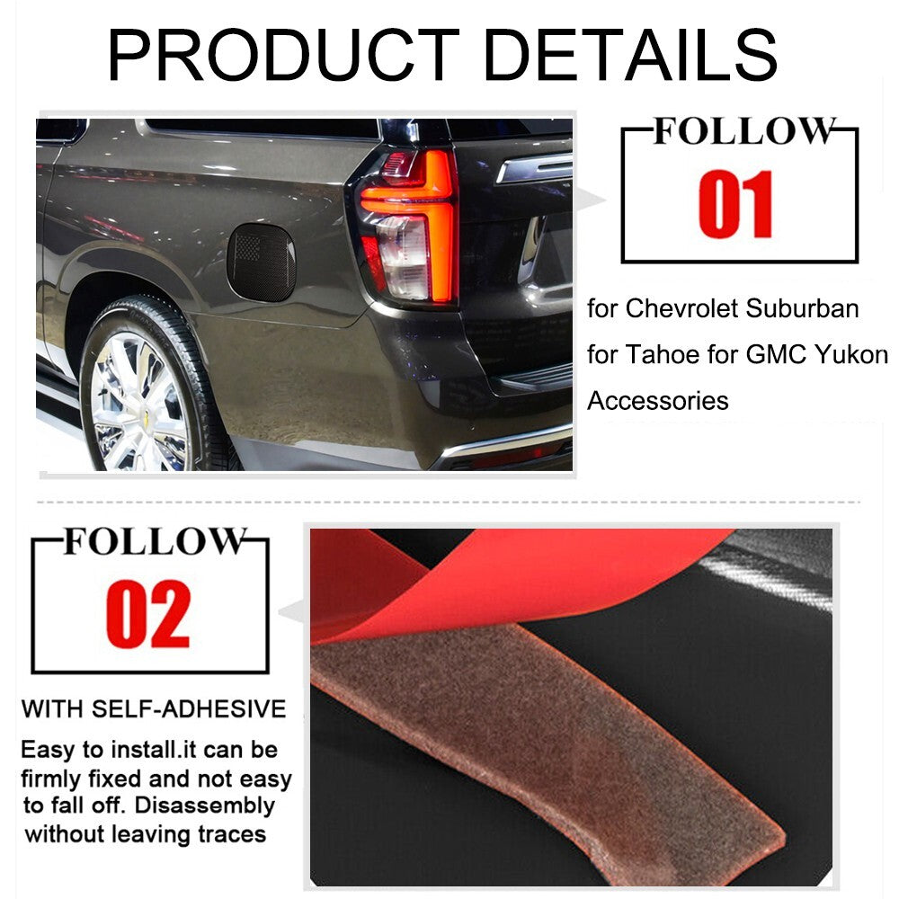 Oil Fuel Tank Cap Cover Trim for Chevrolet Suburban Tahoe for GMC - for YUKON Carbon Fiber