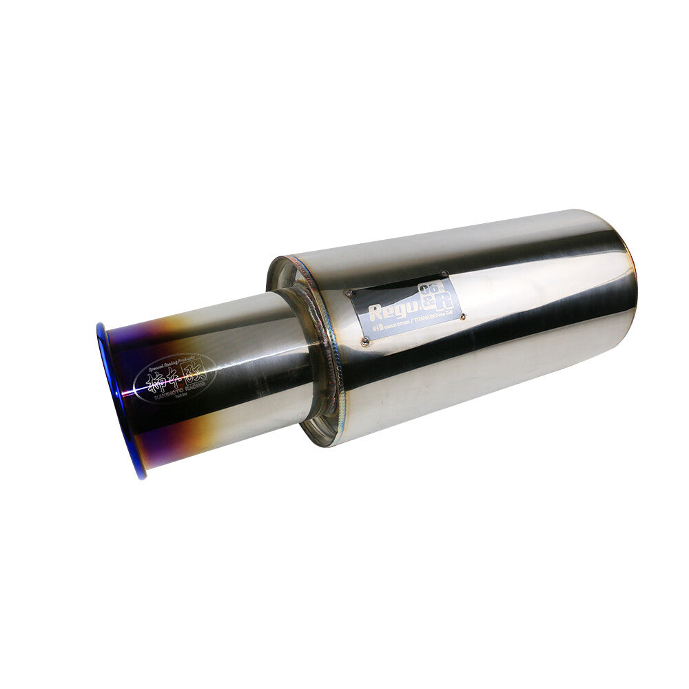 2.5 Inlet 4 OD Rolled Straight Exhaust Muffler Tips 6 Body Resonator