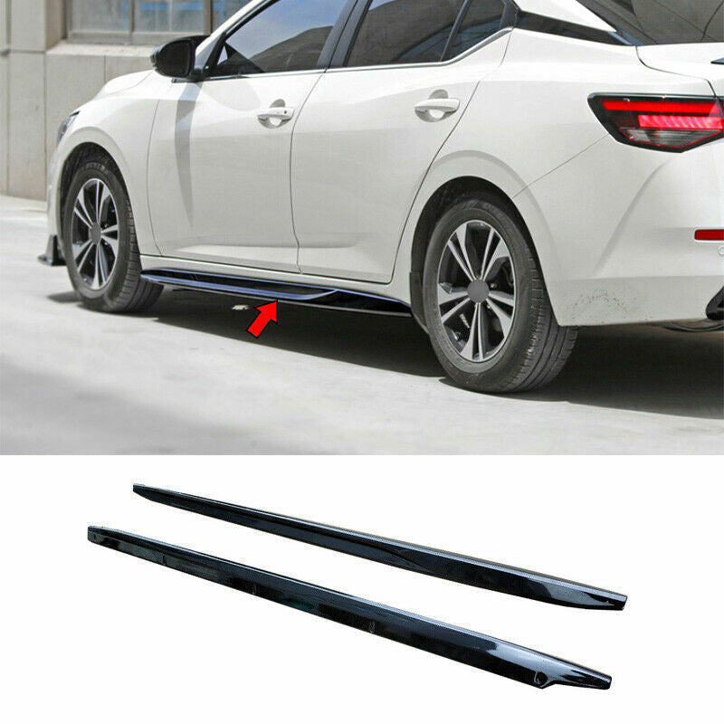 for Nissan Sentra 2020-23 Black Side Skirt Bodykit Spoiler Lip Guard Trim 2X Set