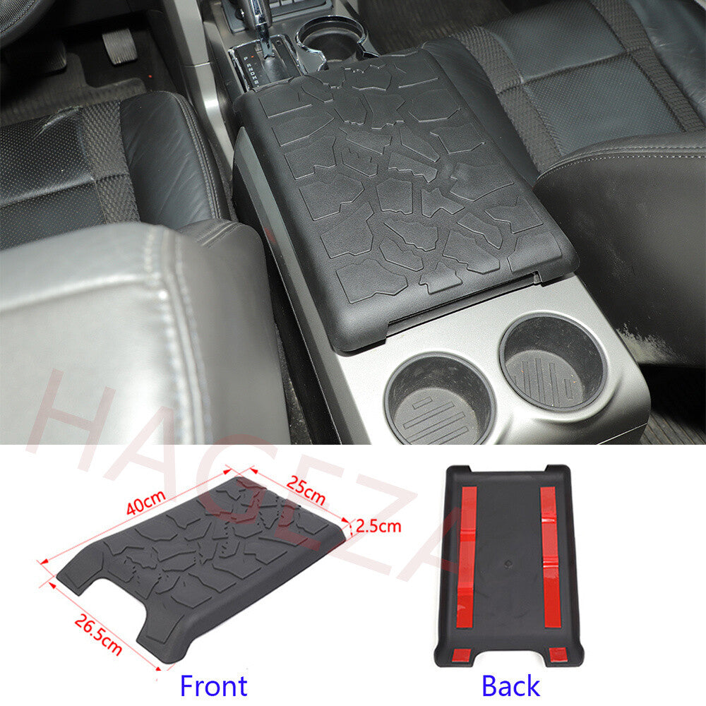 1¡Á PU Black Center Console Armrest Box Panel Cover for Ford F150 F-150 2009-2014