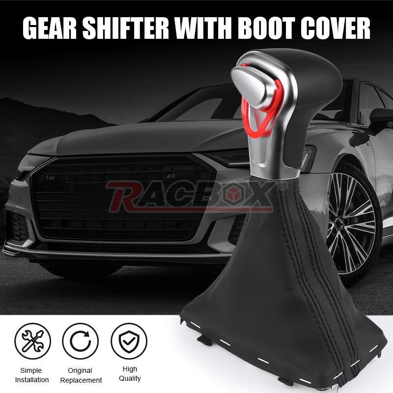 Gear Shift Knob Shifter Leather Gaiter Boot Cover for Audi A4 A5 A6 Q5 Q7 Black