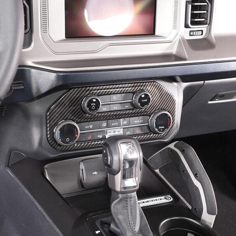 for Ford Bronco 2021-23 Carbon Fiber Central Control A/C Panel Trim Accessories