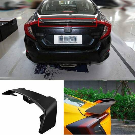 For 2016-2021 for Honda for Civic 10th Black Rear Trunk Spoiler Aircraft Wing Flap Cover